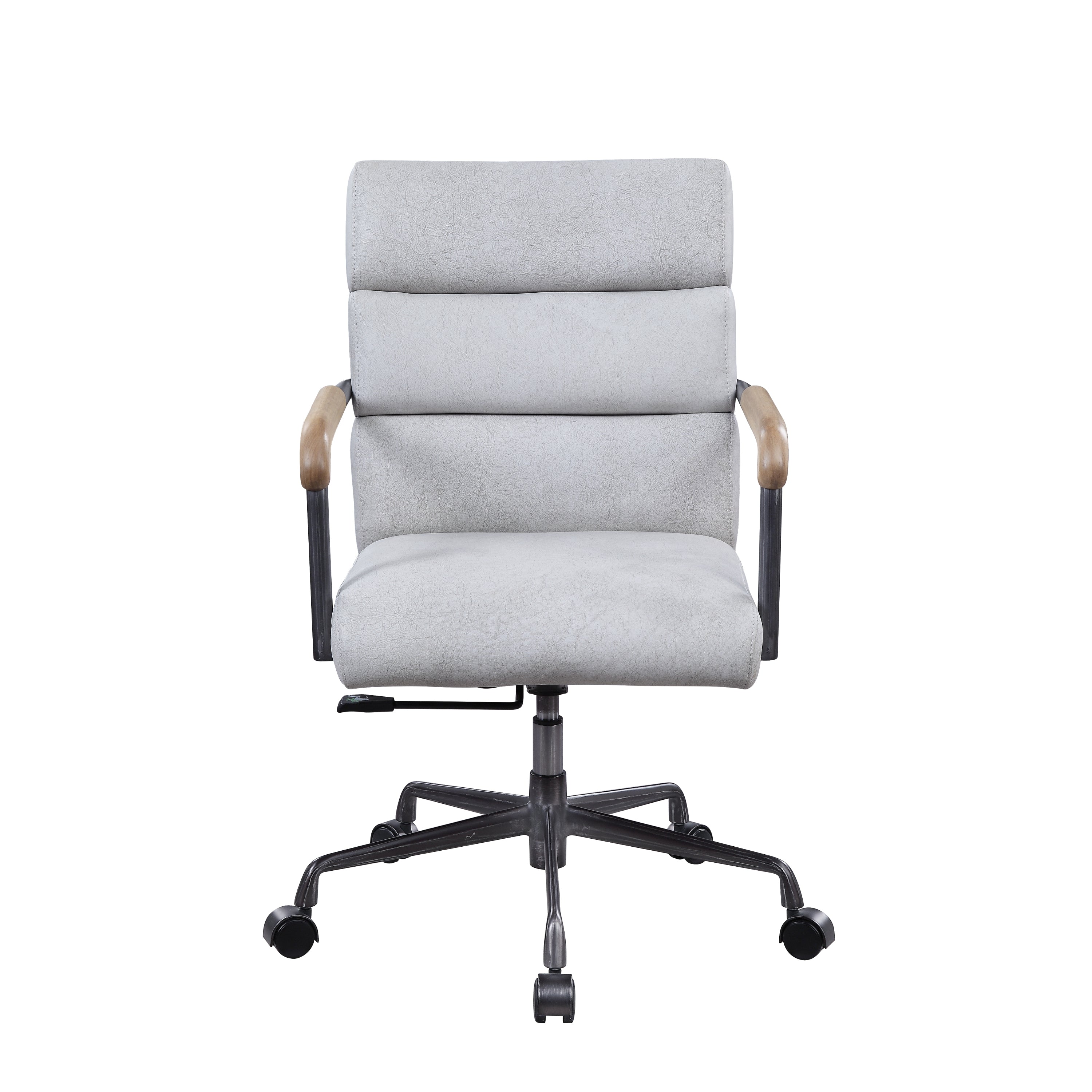 Vintage Office Chair, Leather - White