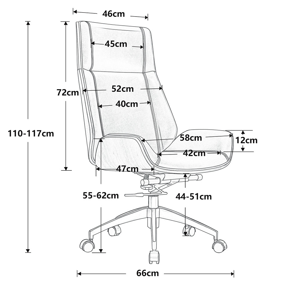Luxury Modern Office Chair - Brown + White