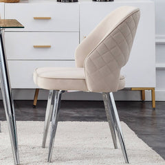 Modern Dining Chair Velvet (Set of 1) - Light Grey