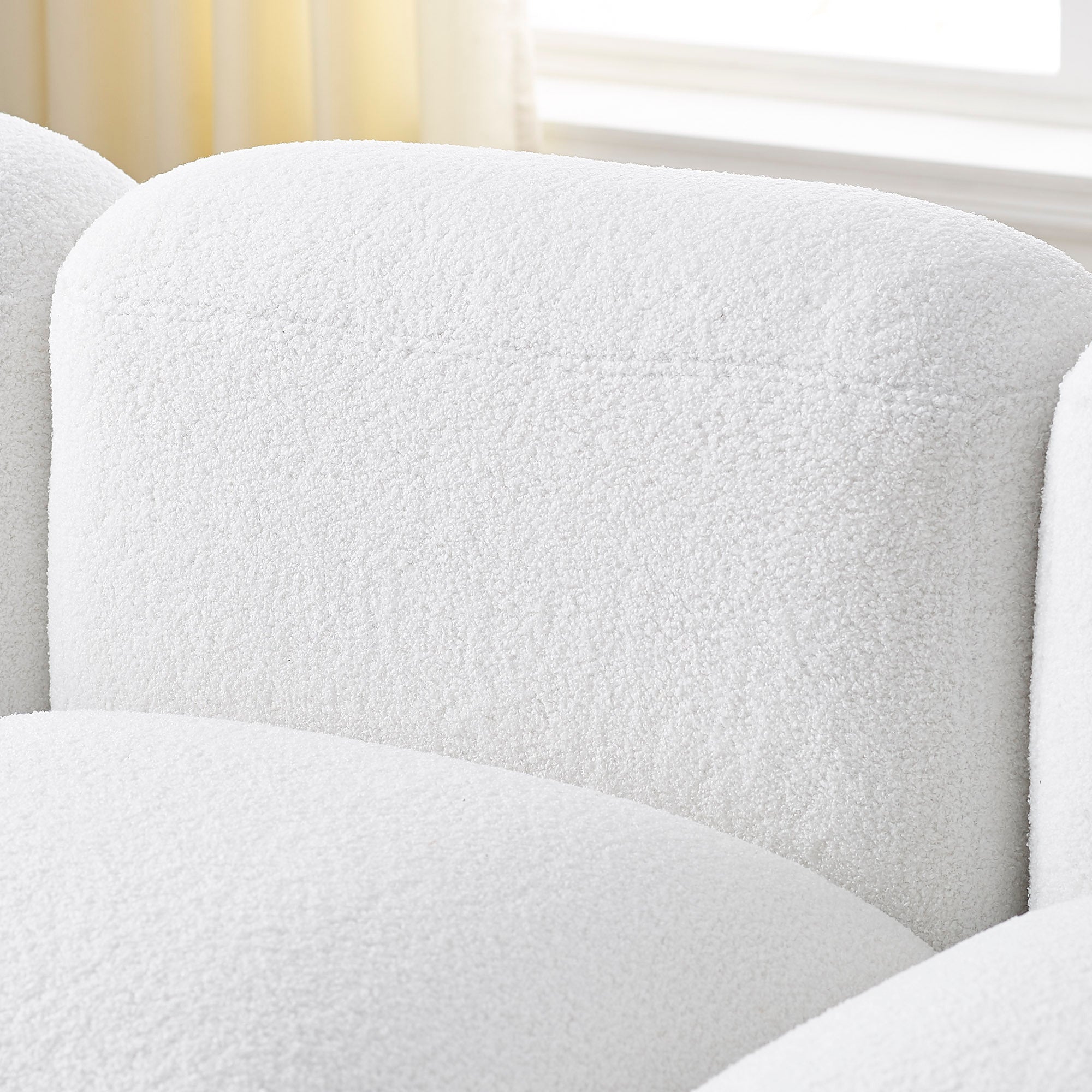 Teddy Fabric L-Shape Modular Sectional Sofa, DIY Combination - White