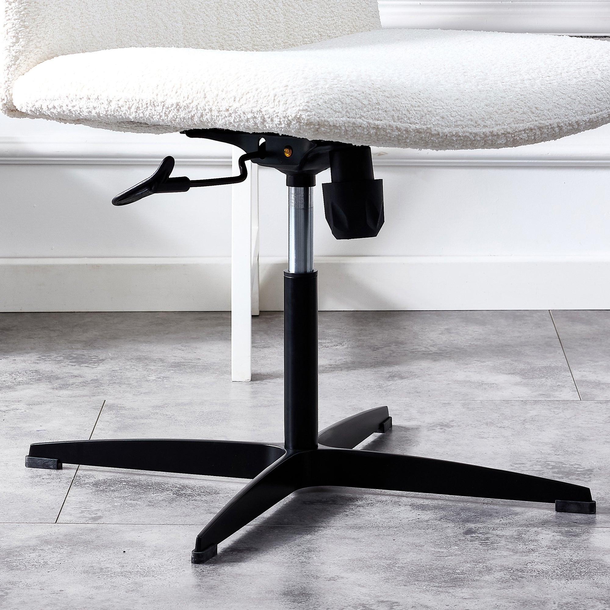 MAICOSY Swivel Home Office Desk Chairs Armless Adjustable 360 Velvet White Chair