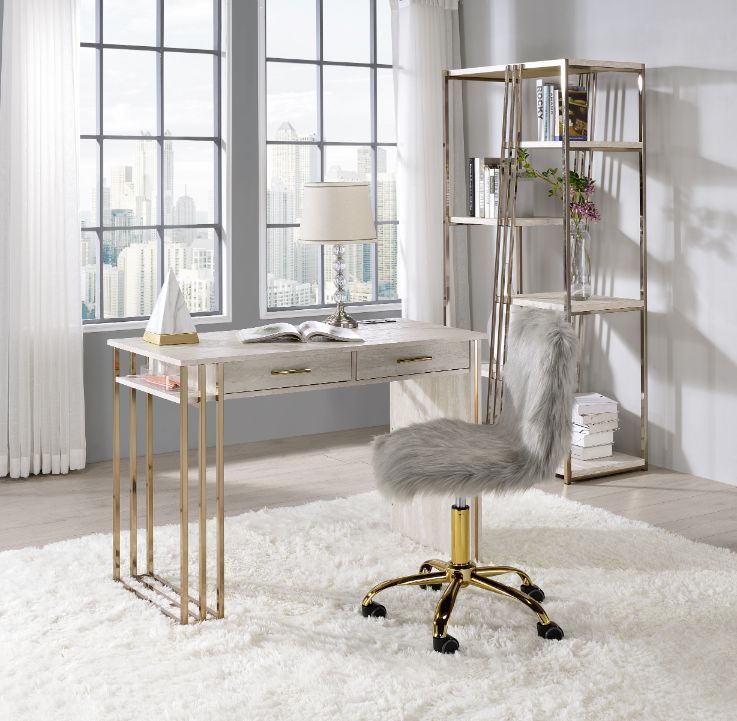 Contemporary Built-in USB Port Writing Desk