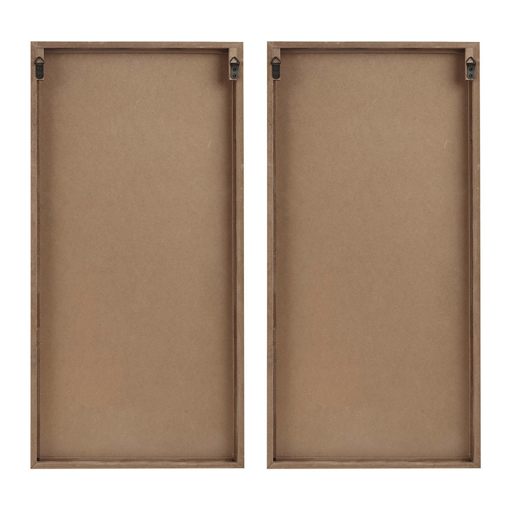 Birch Palms Two-tone 2-piece Wood Panel Wall Decor Set - Dark Brown