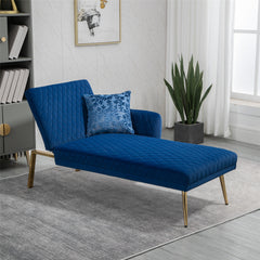 Velvet Loveseat Sofa with Metal Feet - Navy