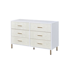 Contemporary Dresser - White, Champagne & Gold Finish