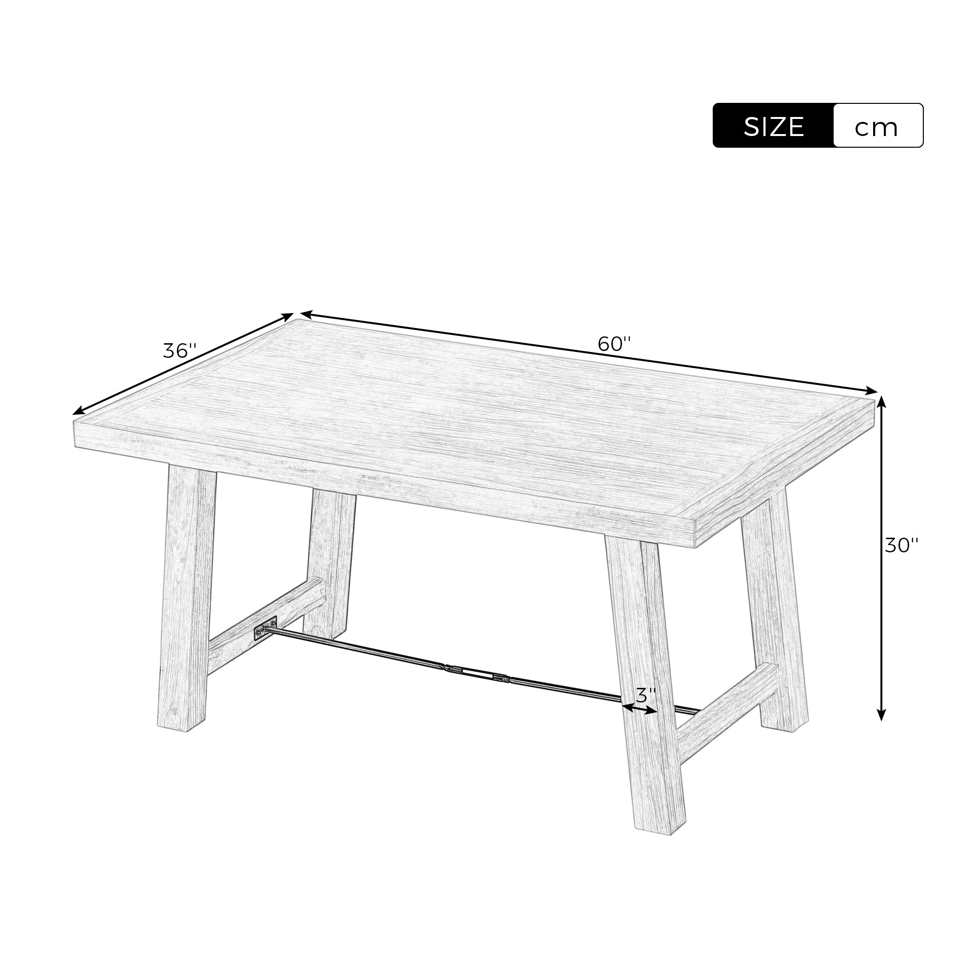 Dining Rectangular Table, Seats up to 6 - Espresso