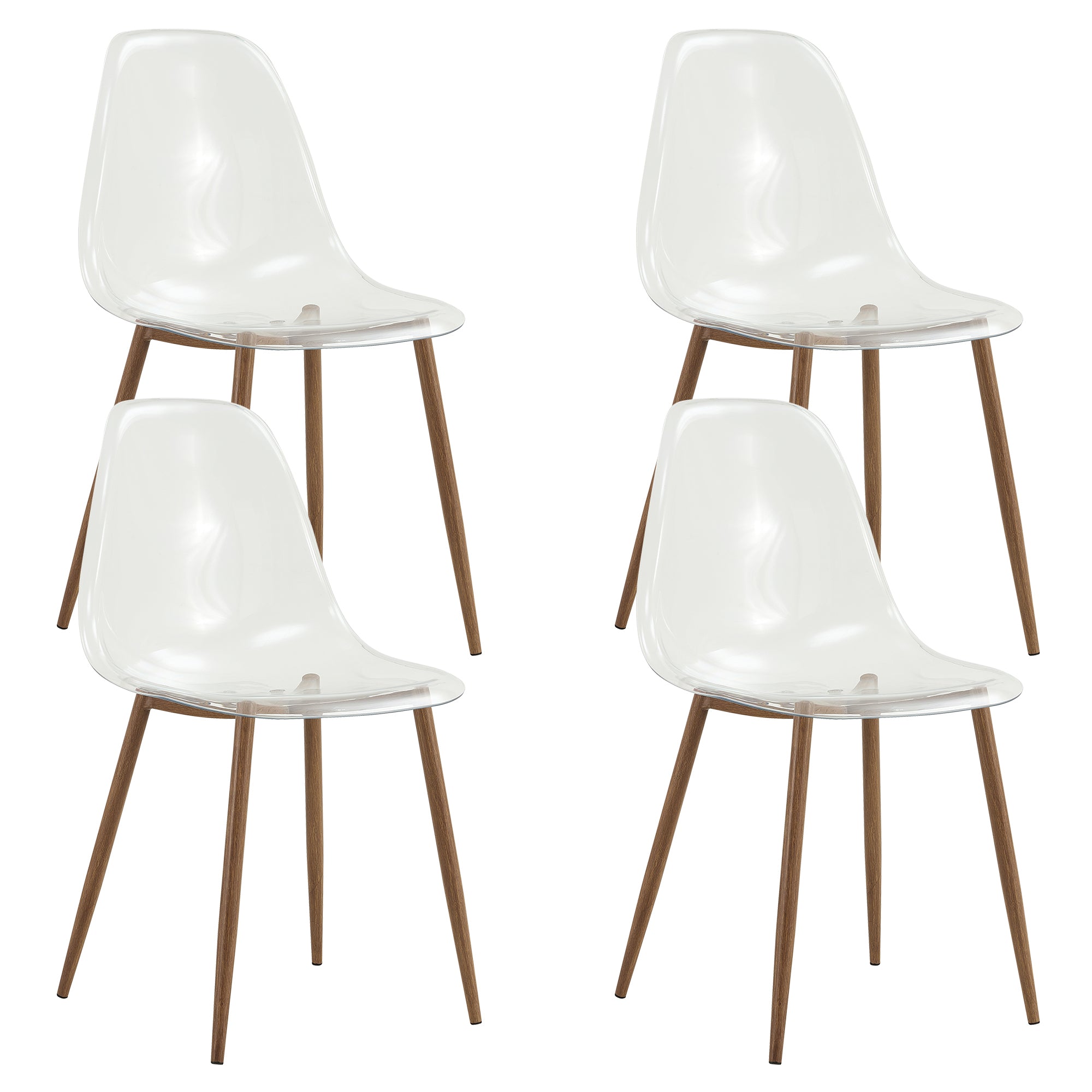 Modern Simple Transparent Dining Chair (Set of 4) - Transparent
