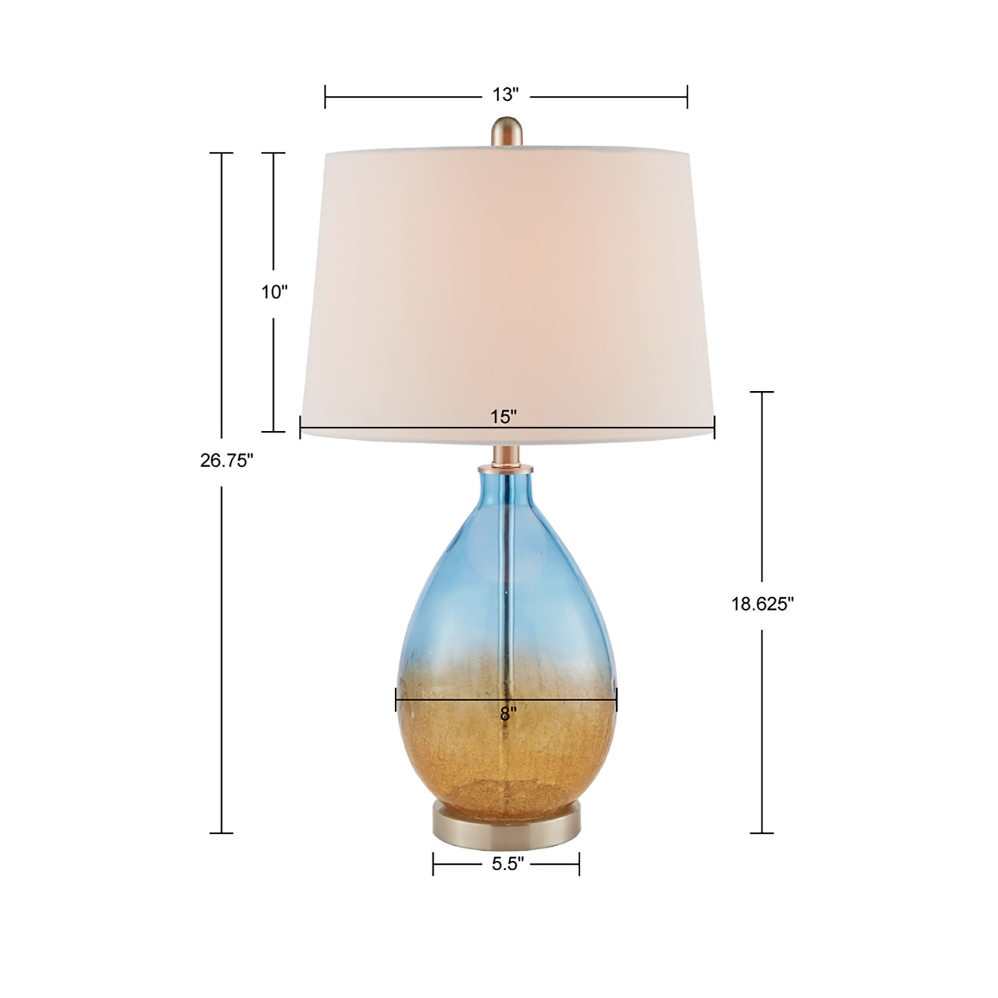 Ombre Glass Table Lamp (Set of 2) - Blue