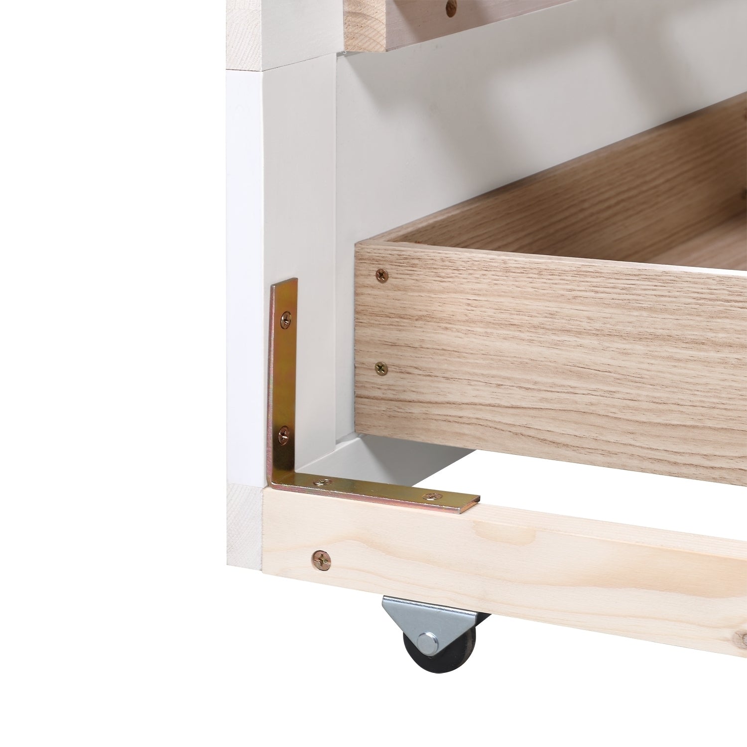 Extendable  Daybed with Trundle Bed and Two Storage Drawers - White
