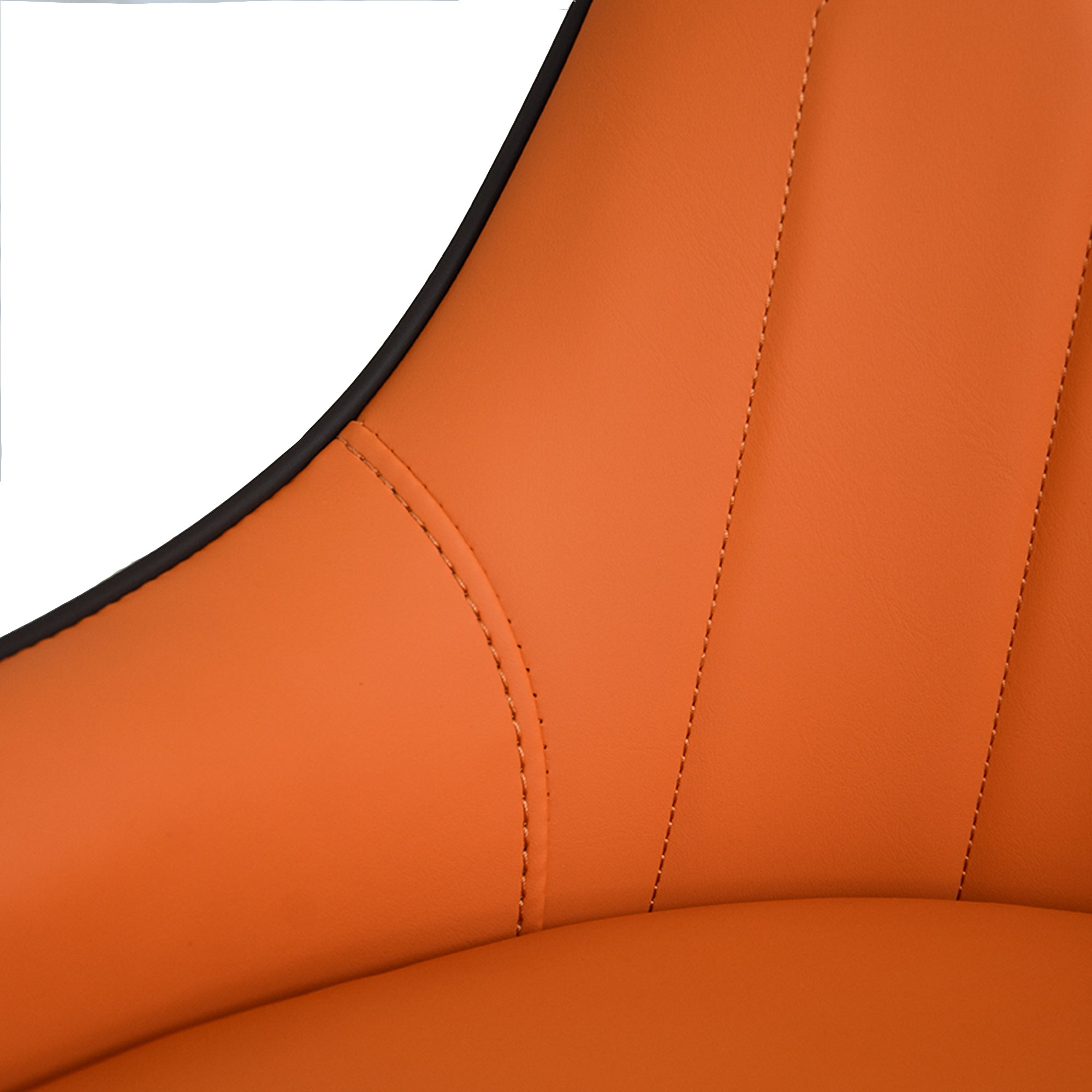 Modern PU Sponge-filled Dining Chairs (Set of 2) - Black and Orange