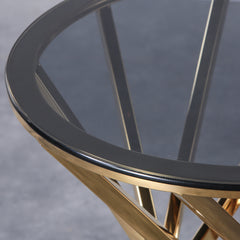 Glass top side table