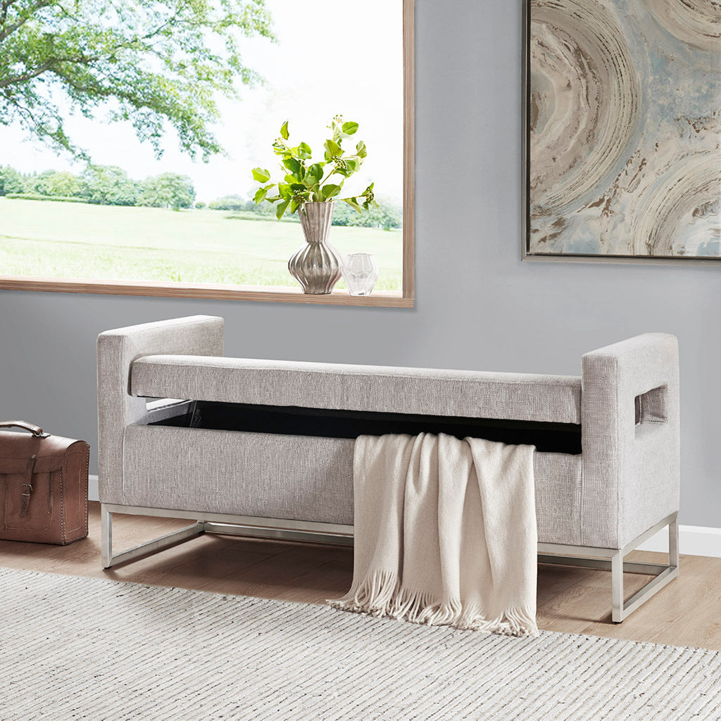 Crawford Storage Bench - Grey
