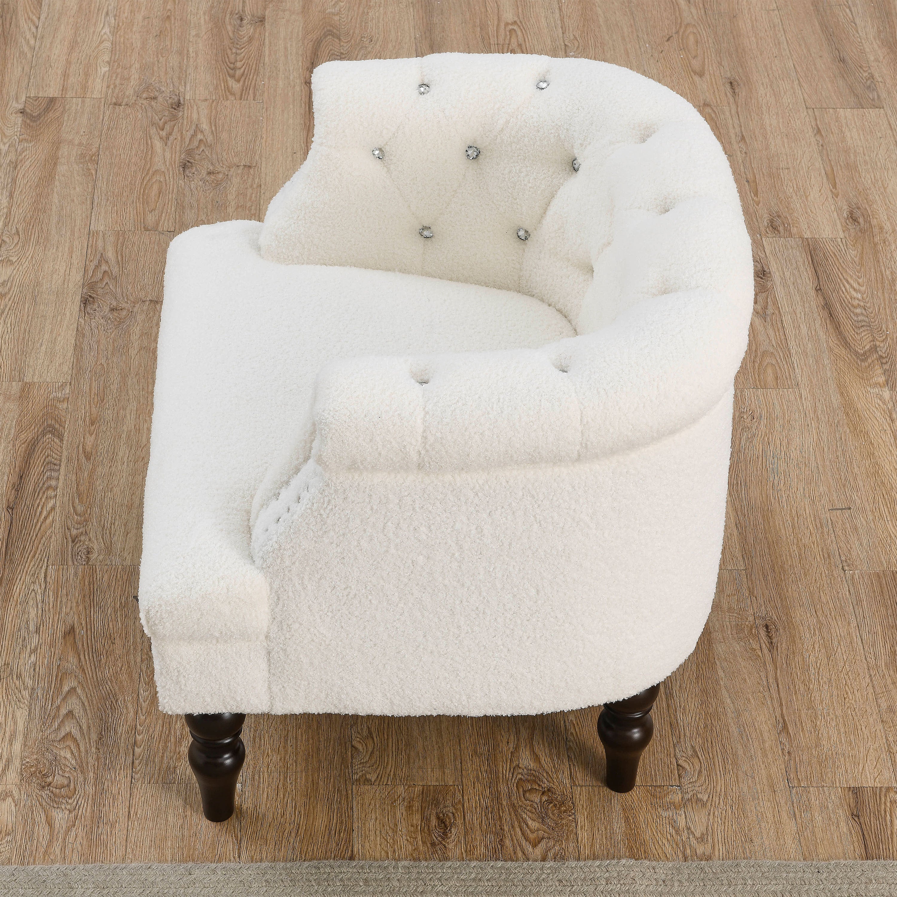 Modern Chesterfield Tufted Accent Chair with Crystal Buttons