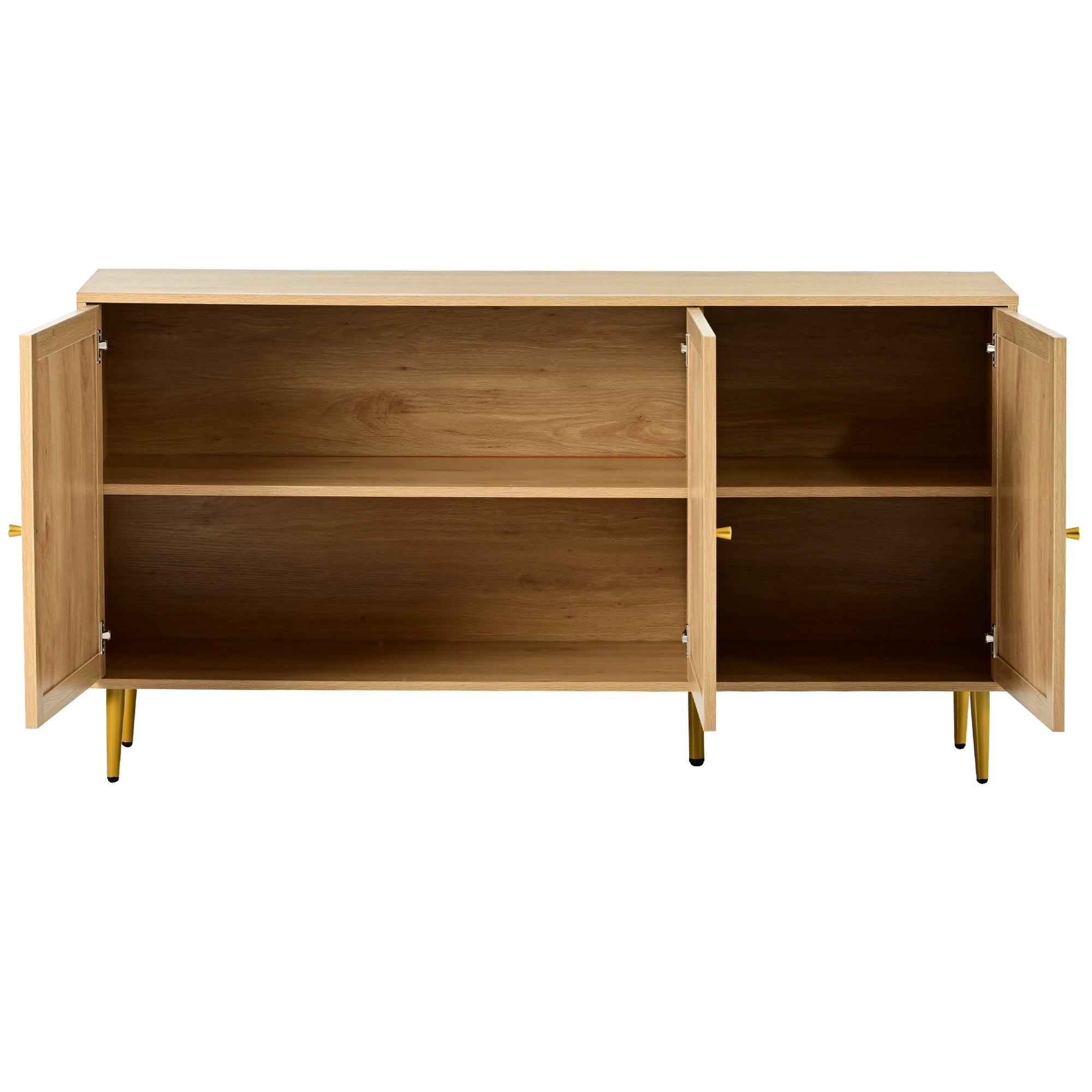 Rattan Cabinet with Adjustable Shelves and Storage