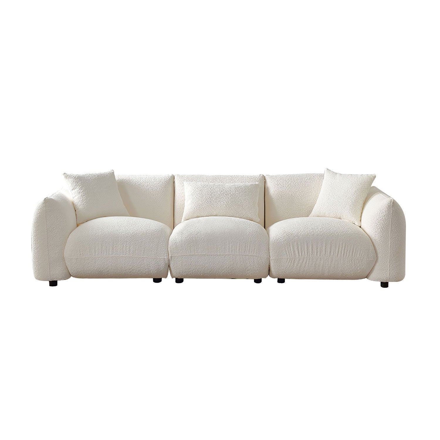 Mid Century Modern Couch 3-Seater Sofa - Beige