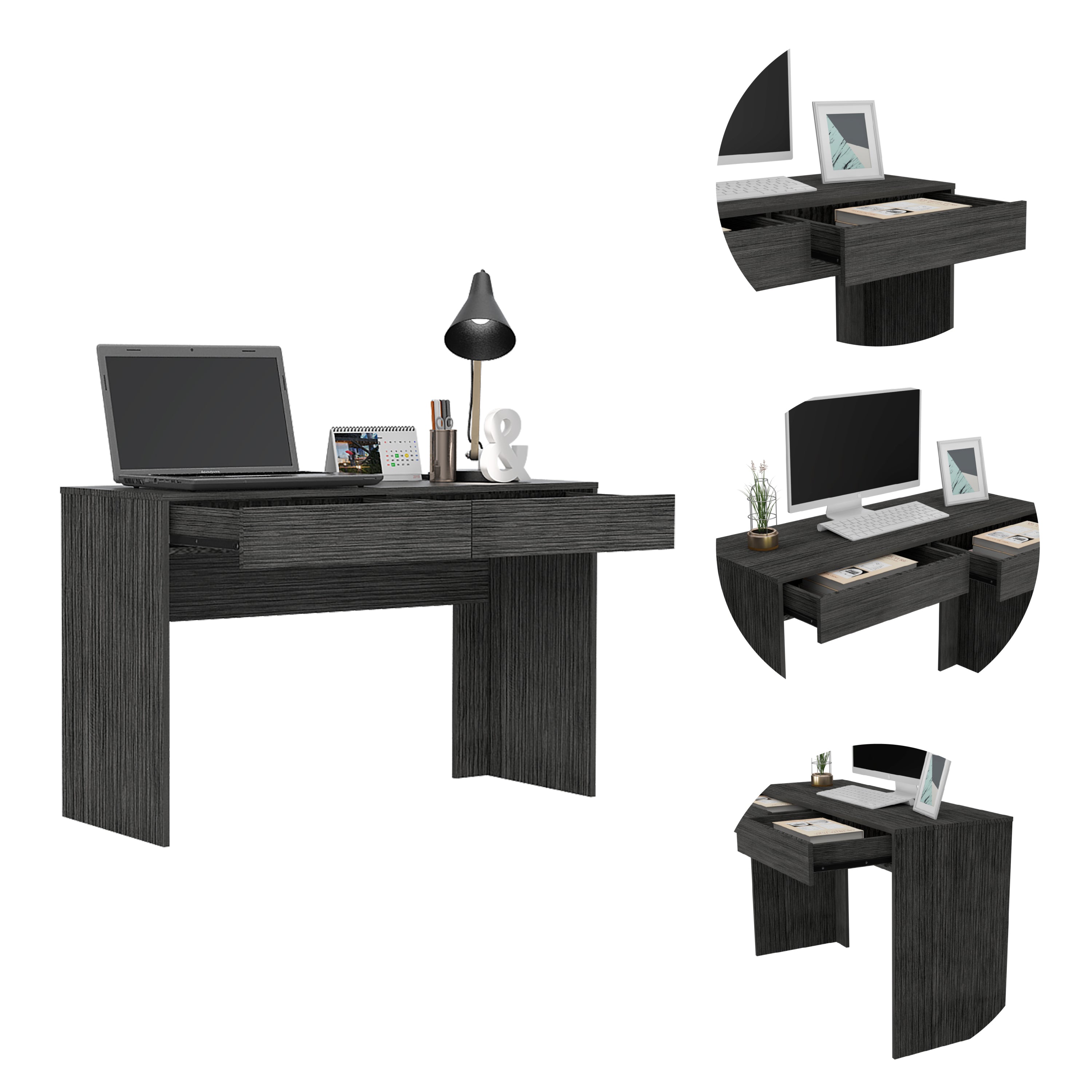 MAICOSY Writing Tables 2-Drawer Home Office Desks Storage Computer Desk