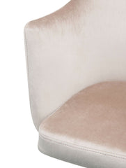 Modern Office Chair - Champagne Velvet & Chrome