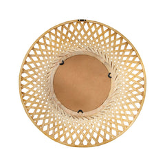 Reed Round Bamboo Wall Decor Mirror - Natural