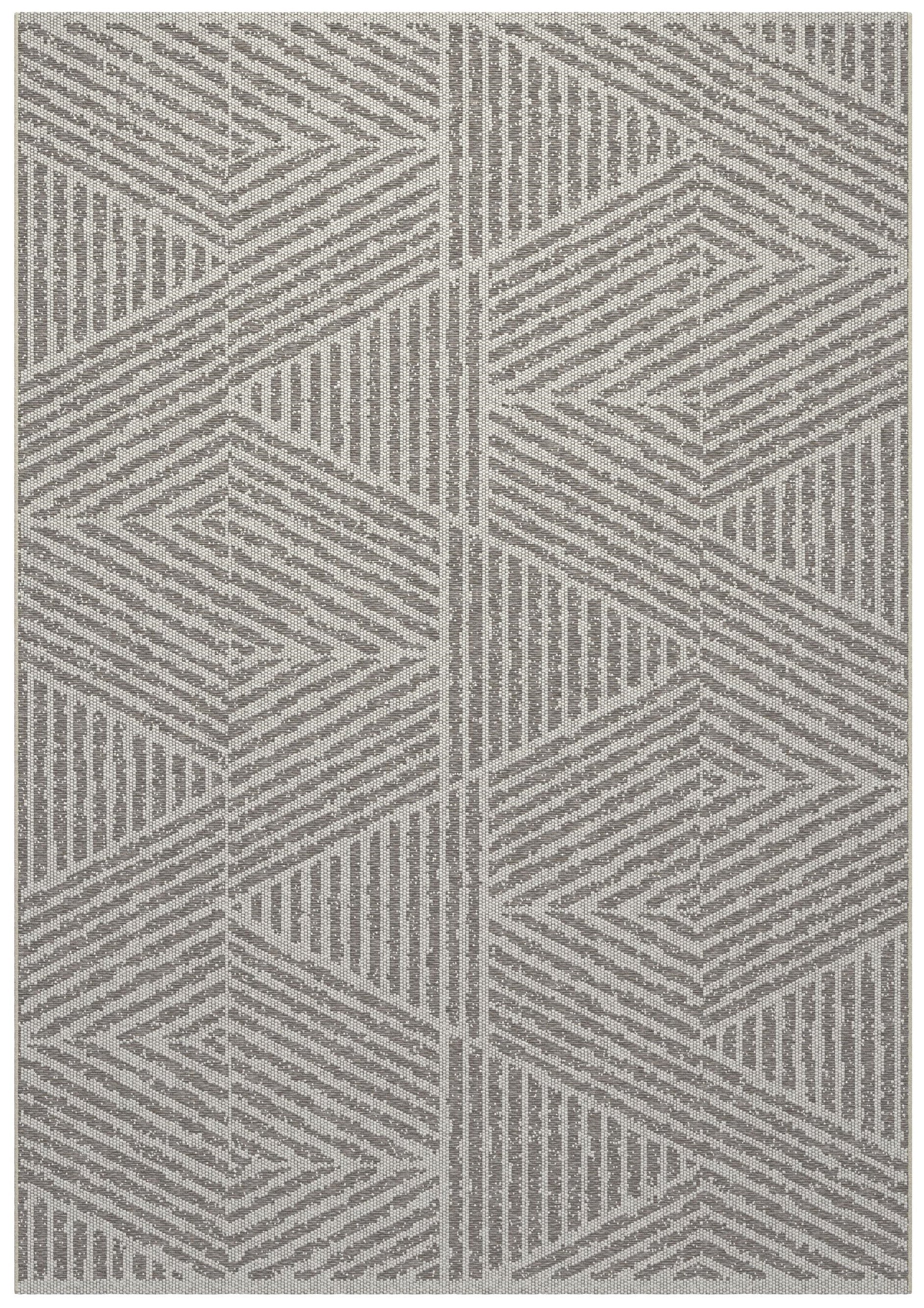 Pyramids Stone Neutral Indoor / Outdoor Polypropylene Area Rug 5x8