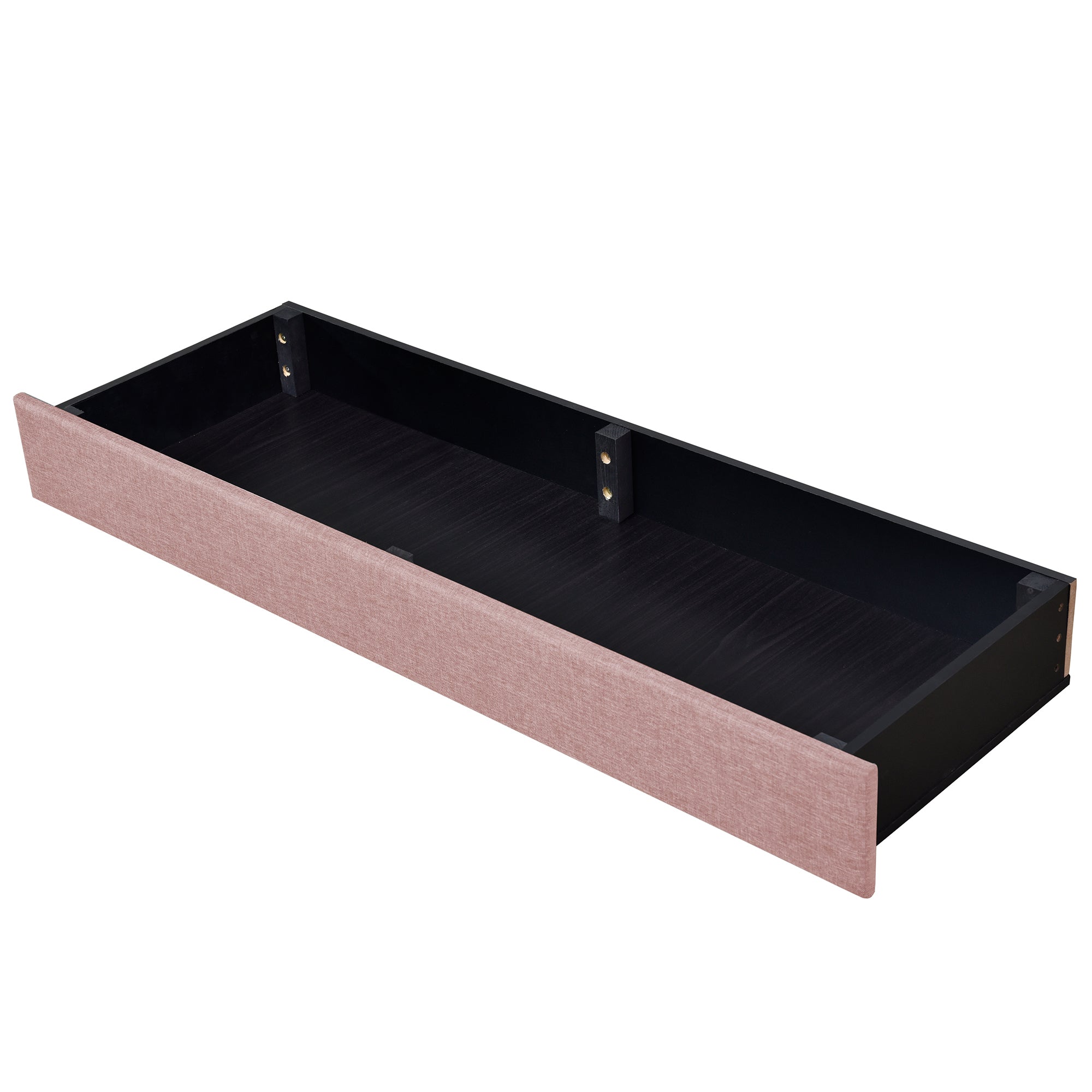 Queen Size Storage Bed Linen Upholstered Platform Bed with 3 Drawers - Pink