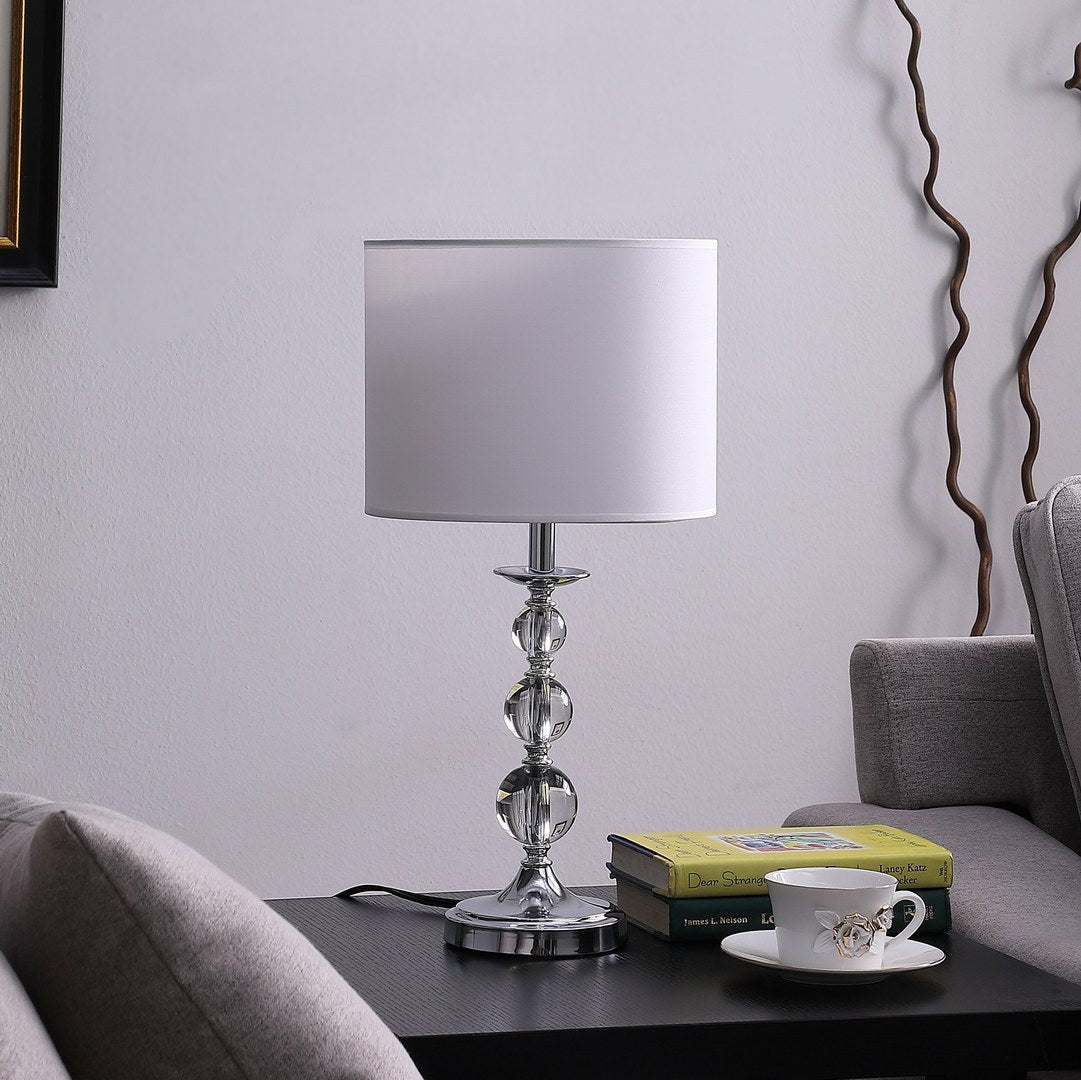 Ascending Solid Crystal Orbs Chrome Table Lamp - Chrome Silver
