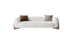Modern & Luxury White Velvet Sofa I