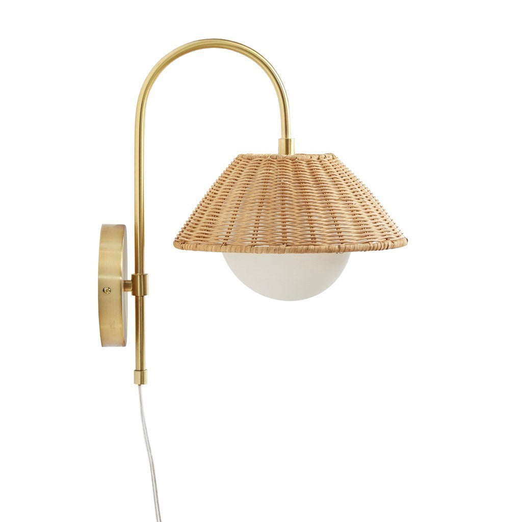 Laguna Rattan Weave Wall Sconce - White