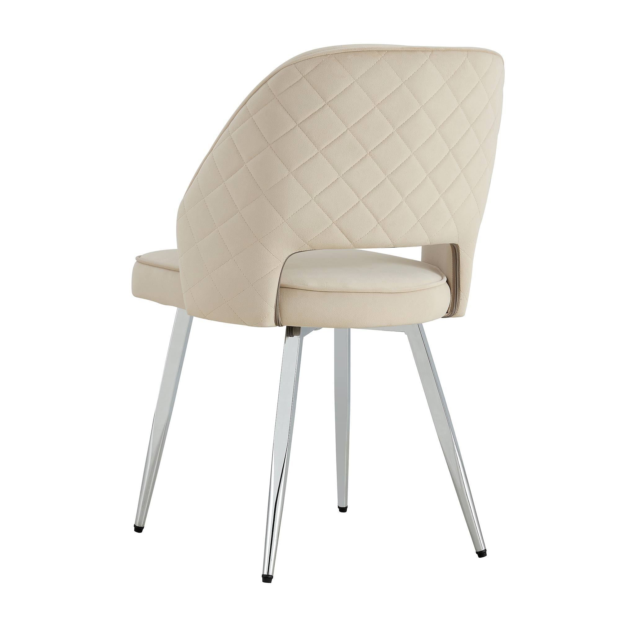 Modern Dining Chair Velvet (Set of 1) - Light Grey