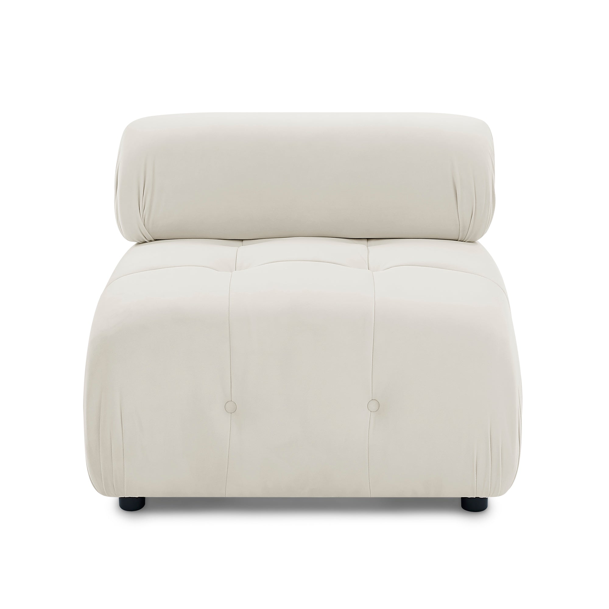 Modular Sectional Sofa, Button Tufted Designed and DIY Combination,L Shaped Couch with Reversible Ottoman - Beige Velvet