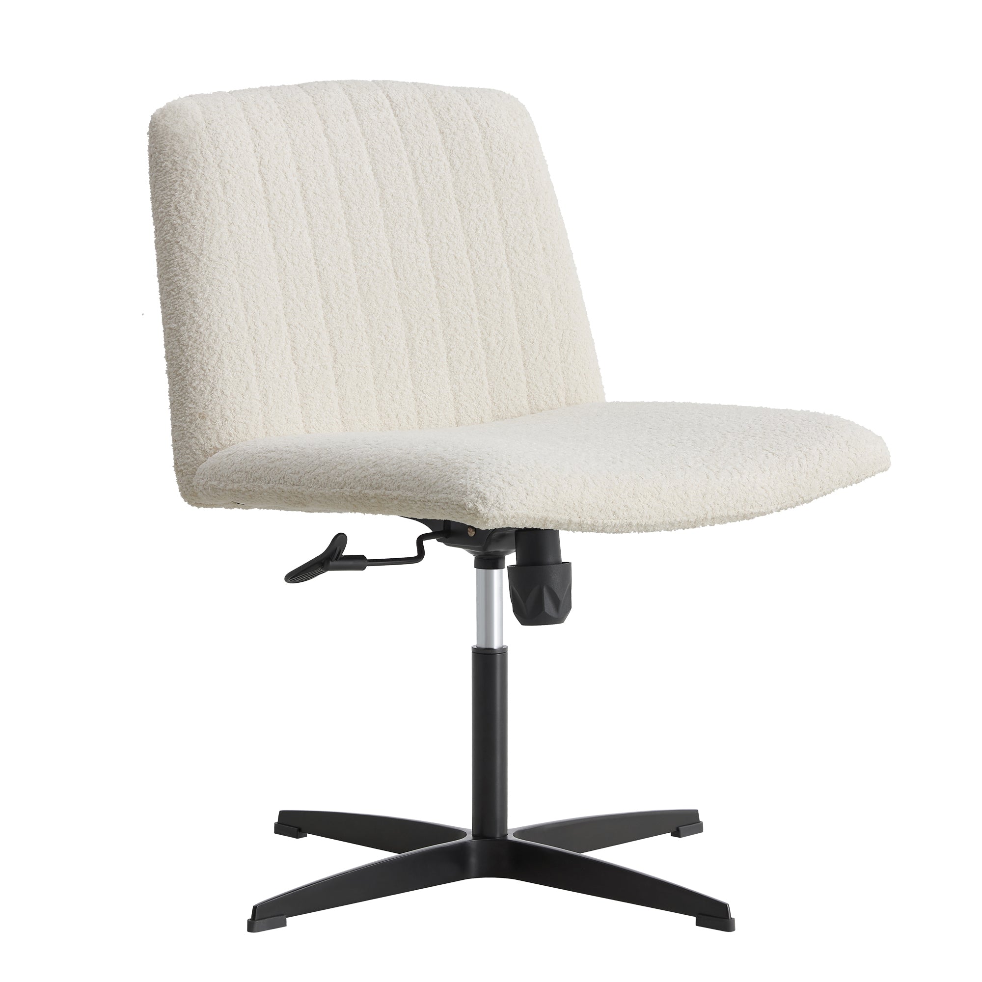 MAICOSY Swivel Home Office Desk Chairs Armless Adjustable 360 Velvet White Chair