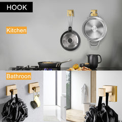 5 Pieces Bathroom Hardware Accessories Set Towel Bar Set Wall Mounted, Stainless Steel - Brushed Gold