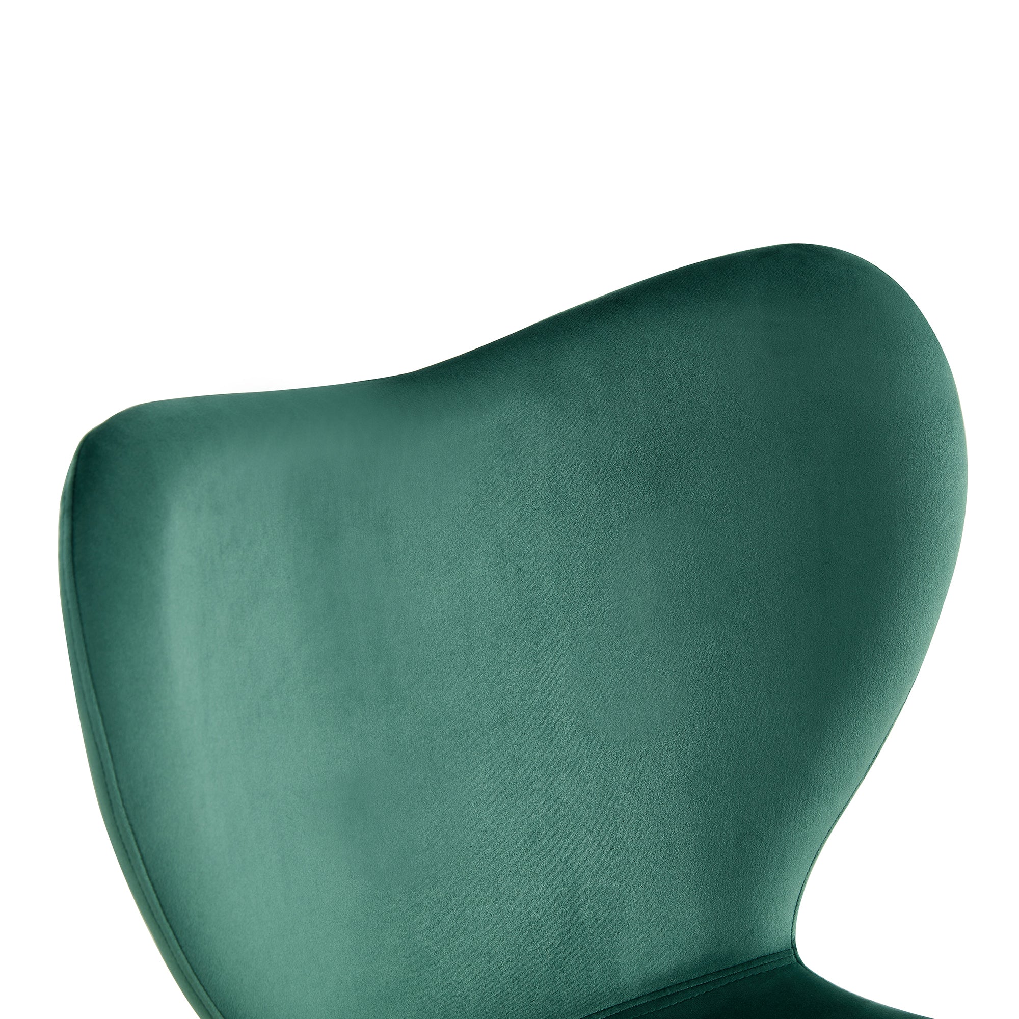 Modern Velvet Dining Chairs with Metal Legs (Set of 2) - Green