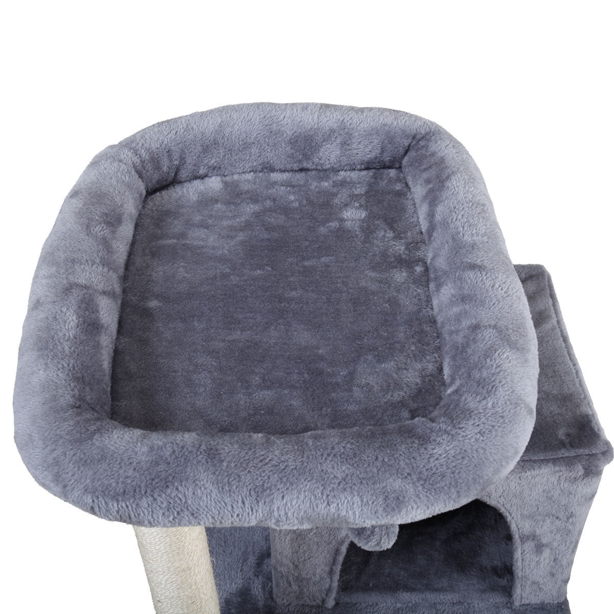 Double-layer Cat Tree with Cat house and Ladder - Light gray