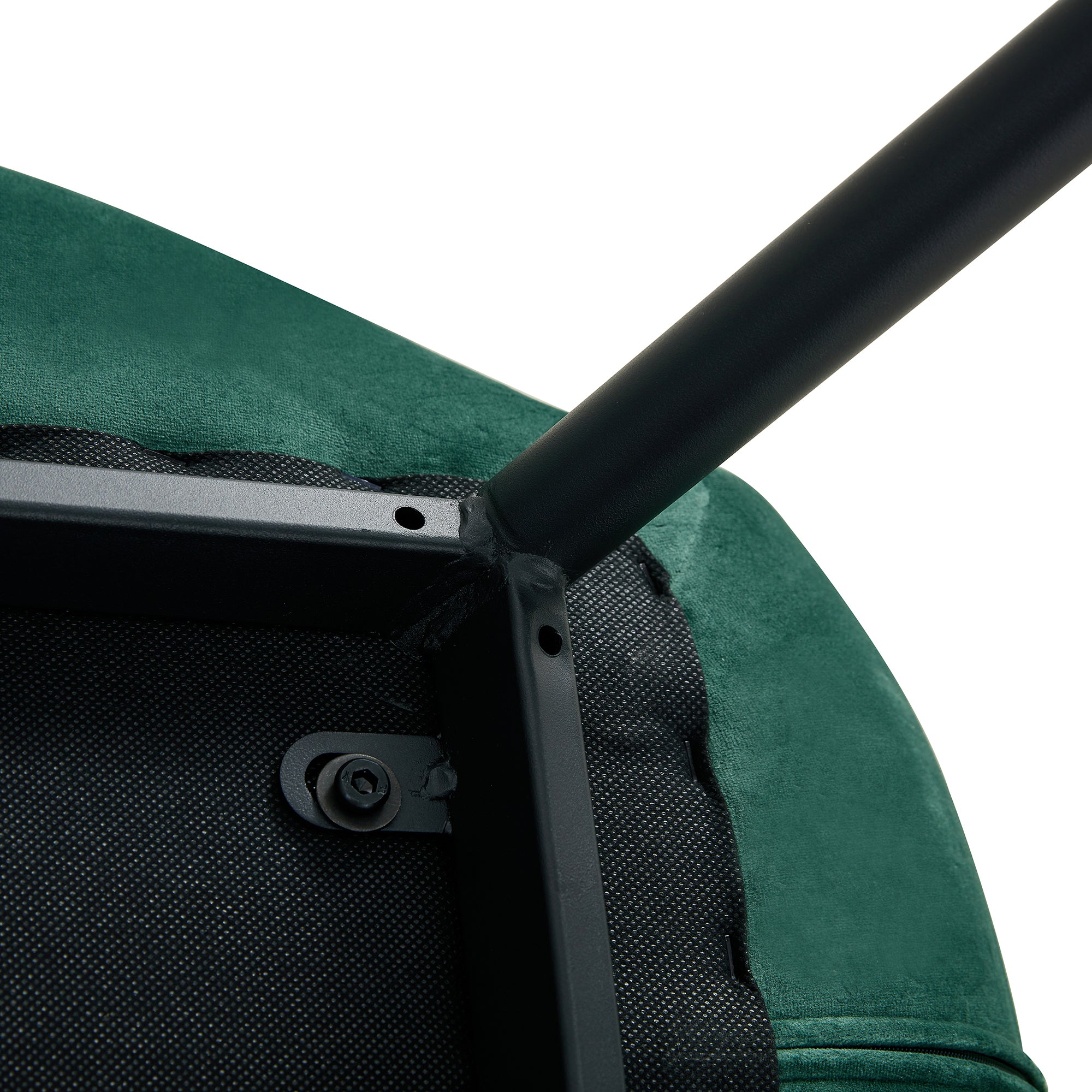 Modern Velvet Dining Chairs with Metal Legs (Set of 2) - Green