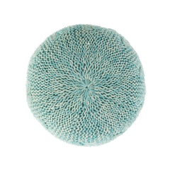 Handcrafted Modern Fabric Weave Pouf - Aqua Blue