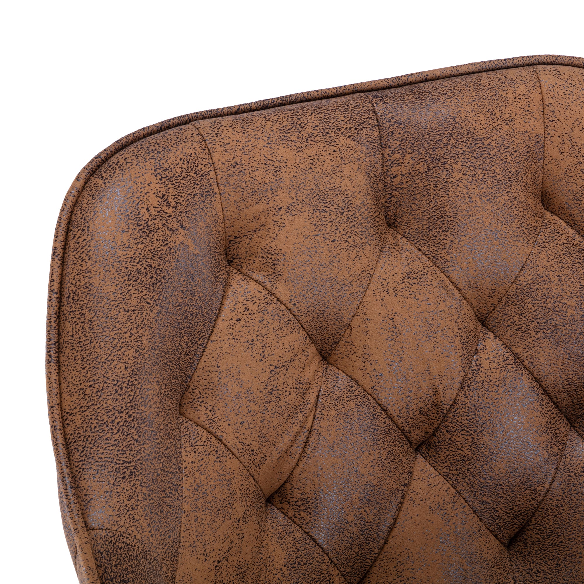 Solid Wood Tufted Upholstered Armless Chair - Coffee Brown