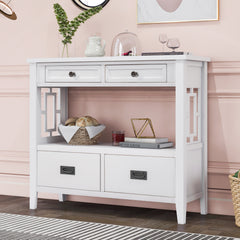 MAICOSY Modern Console Table Wooden Sofa Tables 4 Drawers Shelf Storage Entryway