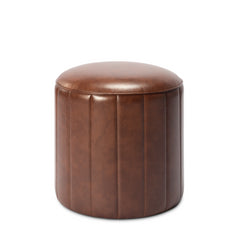 Leather Round Footstool