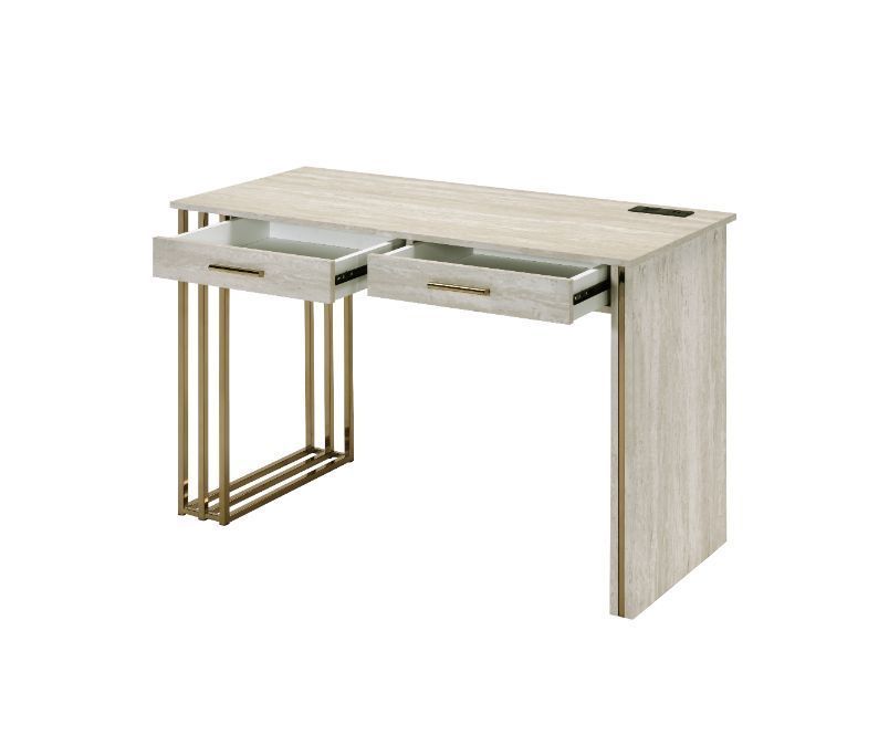 Contemporary Built-in USB Port Writing Desk