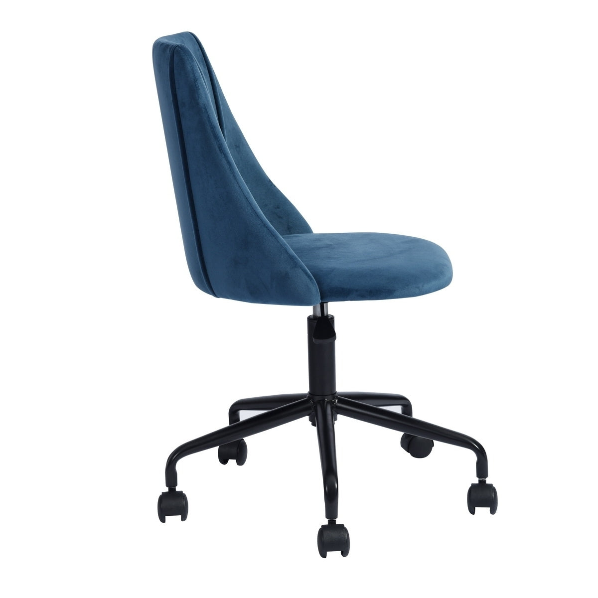 Modern Swivel Office Chair - Blue Velvet