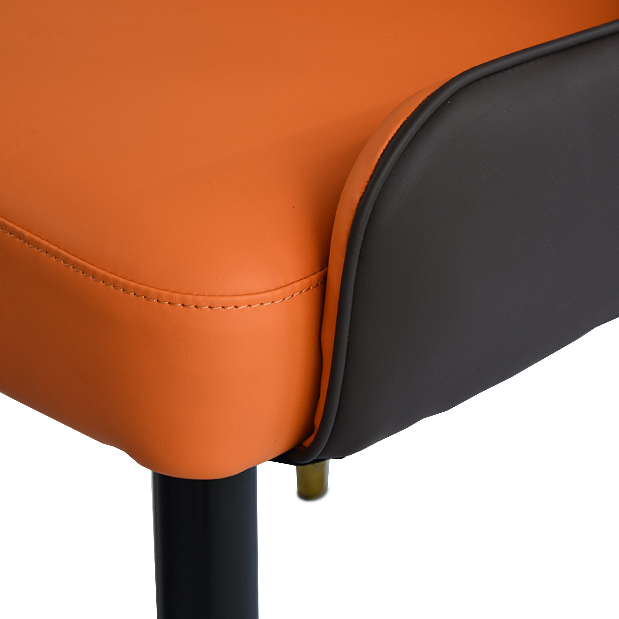 Modern PU Sponge-filled Dining Chairs (Set of 2) - Black and Orange