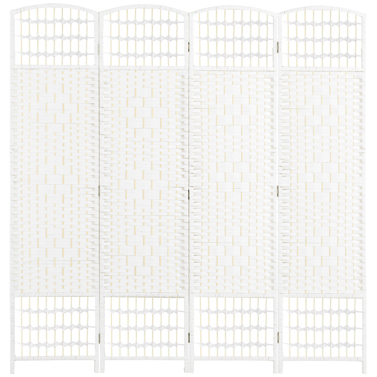 4 Panel Room Divider, Folding Privacy Screen, 5.6' Room Separator - White