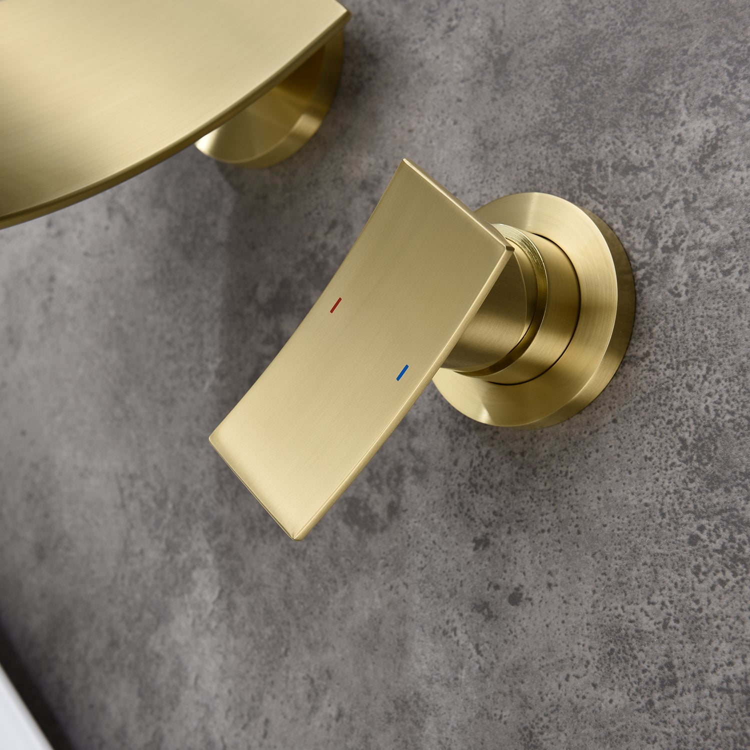 Wall Mount Widespread Bathroom Faucet - Gold