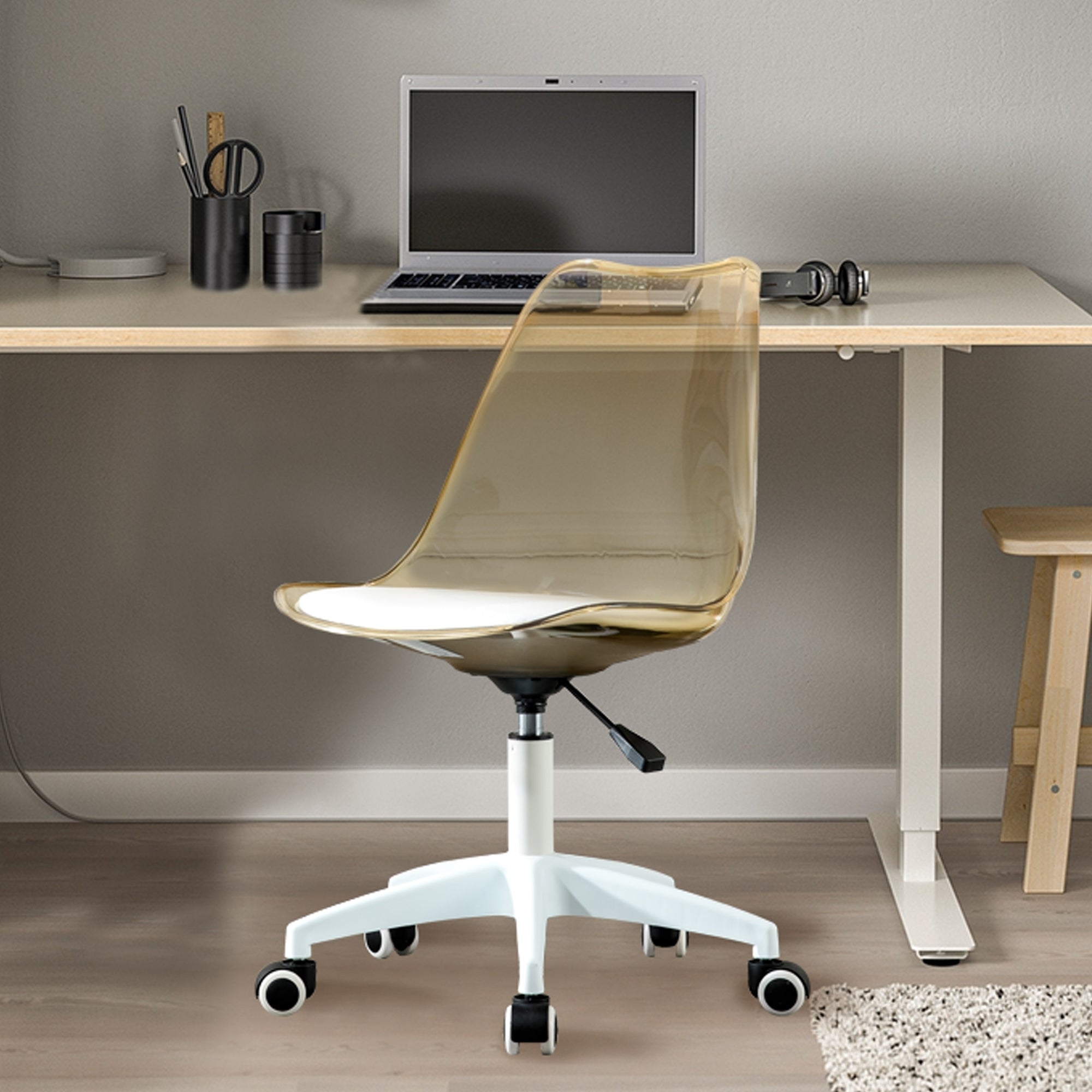 MAICOSY Modern Home Office Desk Chairs Swivel Engineering Adjustable 360° Chair - Amber Brown