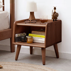 Solid Wood Bedside Nightstand European Style