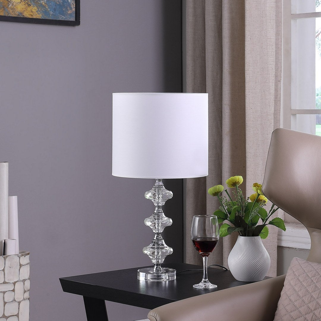 Geometric Prism Solid Crystal Table Lamp - Chrome Silver