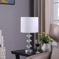 Geometric Prism Solid Crystal Table Lamp - Chrome Silver