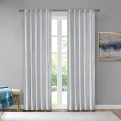 Room Darkening Poly Velvet Rod Pocket/Back Tab Curtain Panel Pair - Light Grey