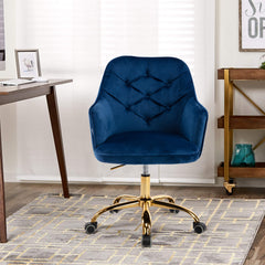 Velvet Swivel Shell Chair - Navy