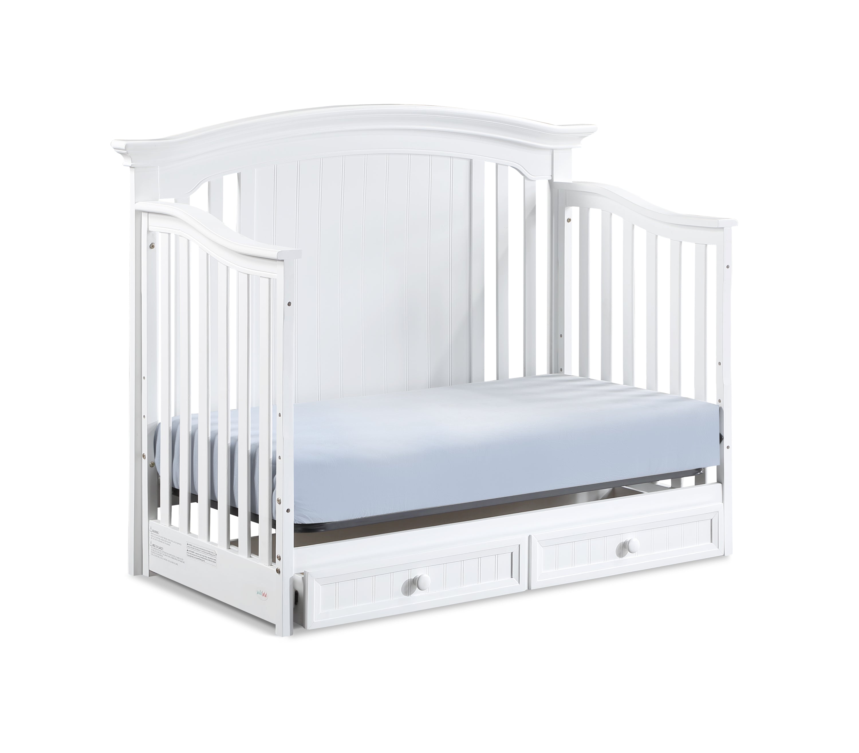 White solid Wood 4-in-1 Convertible Crib